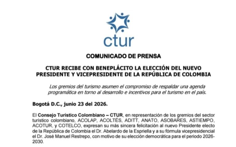 CTUR RECIBE CON BENEPLÁCITO LA ELECCIÓN DEL NUEVO PRESIDENTE Y VICEPRESIDENTE DE LA REPÚBLICA DE COLOMBIA