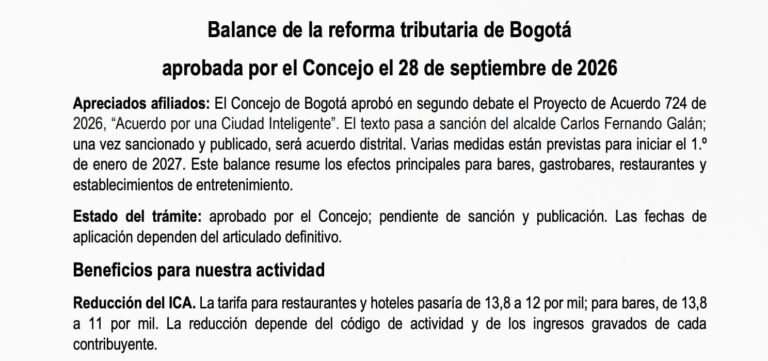Balance de la reforma tributaria de Bogotá aprobada por el Concejo